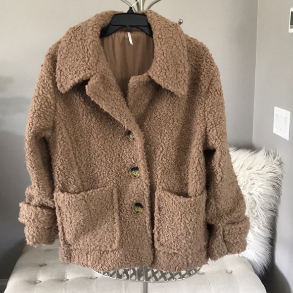 FREE PEOPLE SO SOFT COZY PEACOAT SZ M - Picture 3 of 7